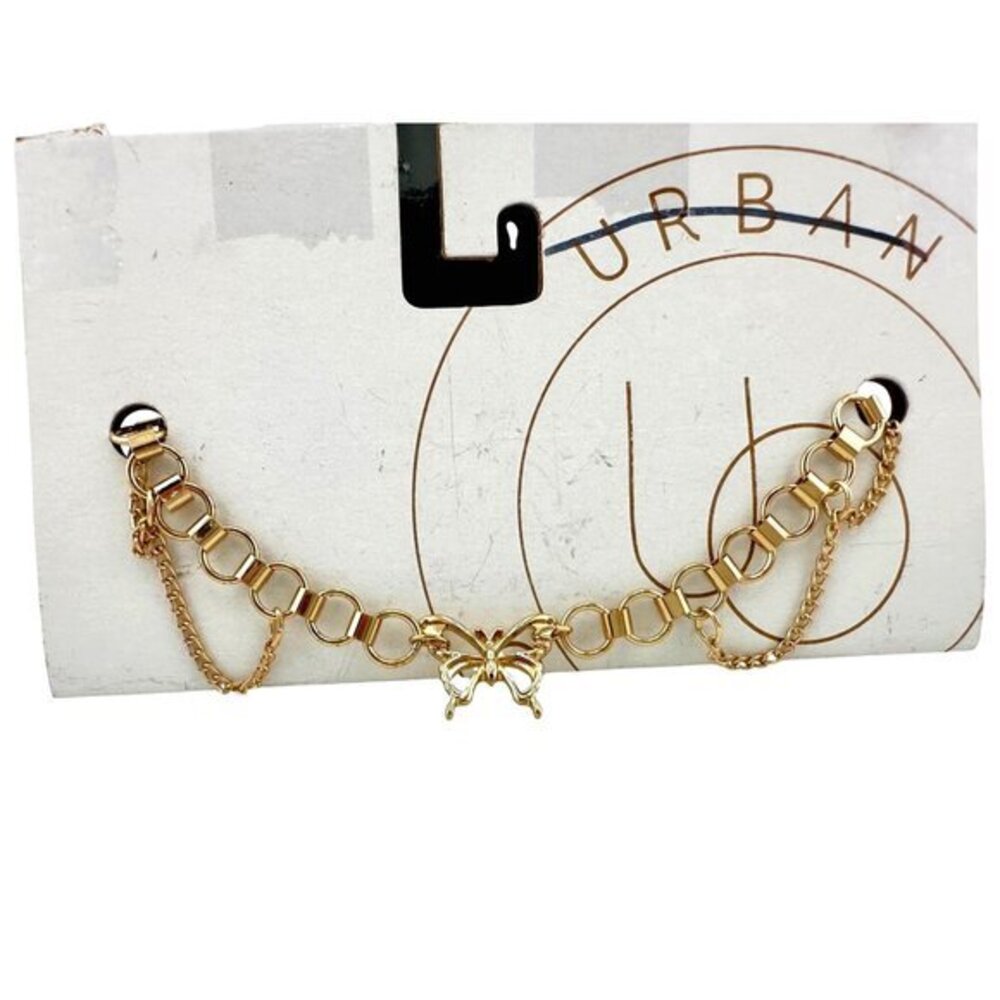 Gold Butterfly Chain Necklace By Urban Outfitters